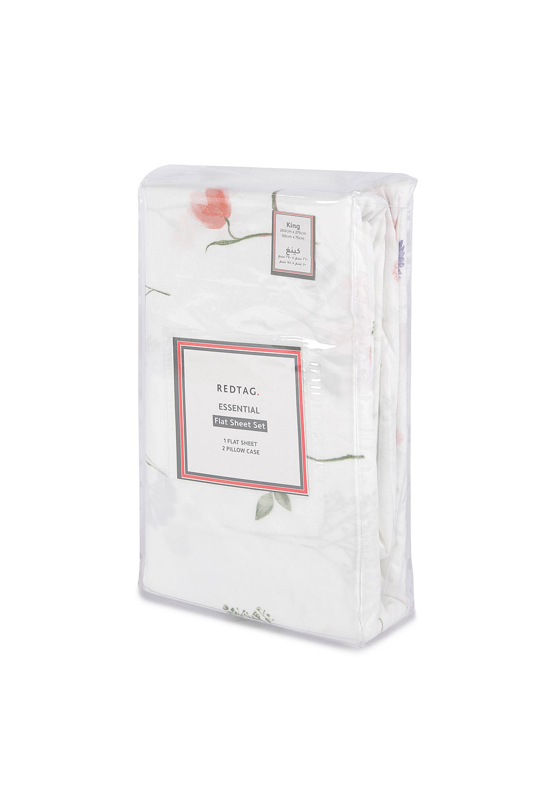 Redtag-White-Floral-Flat-Sheet-(King-Size)-365,-Category:Flat-Sheets,-Colour:White,-Deals:New-In,-Dept:Home,-Filter:Home-Bedroom,-HMW-BED-Flat-Sheets,-New-In-HMW-BED,-Non-Sale,-Section:Homewares-Home-Bedroom-