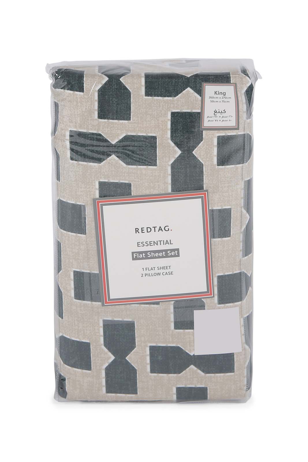 Redtag-Beige/Black-Flat-Sheet-(King-Size)-365,-Category:Flat-Sheets,-Colour:Beige,-Deals:New-In,-Dept:Home,-Filter:Home-Bedroom,-HMW-BED-Flat-Sheets,-New-In-HMW-BED,-Non-Sale,-Section:Homewares-Home-Bedroom-