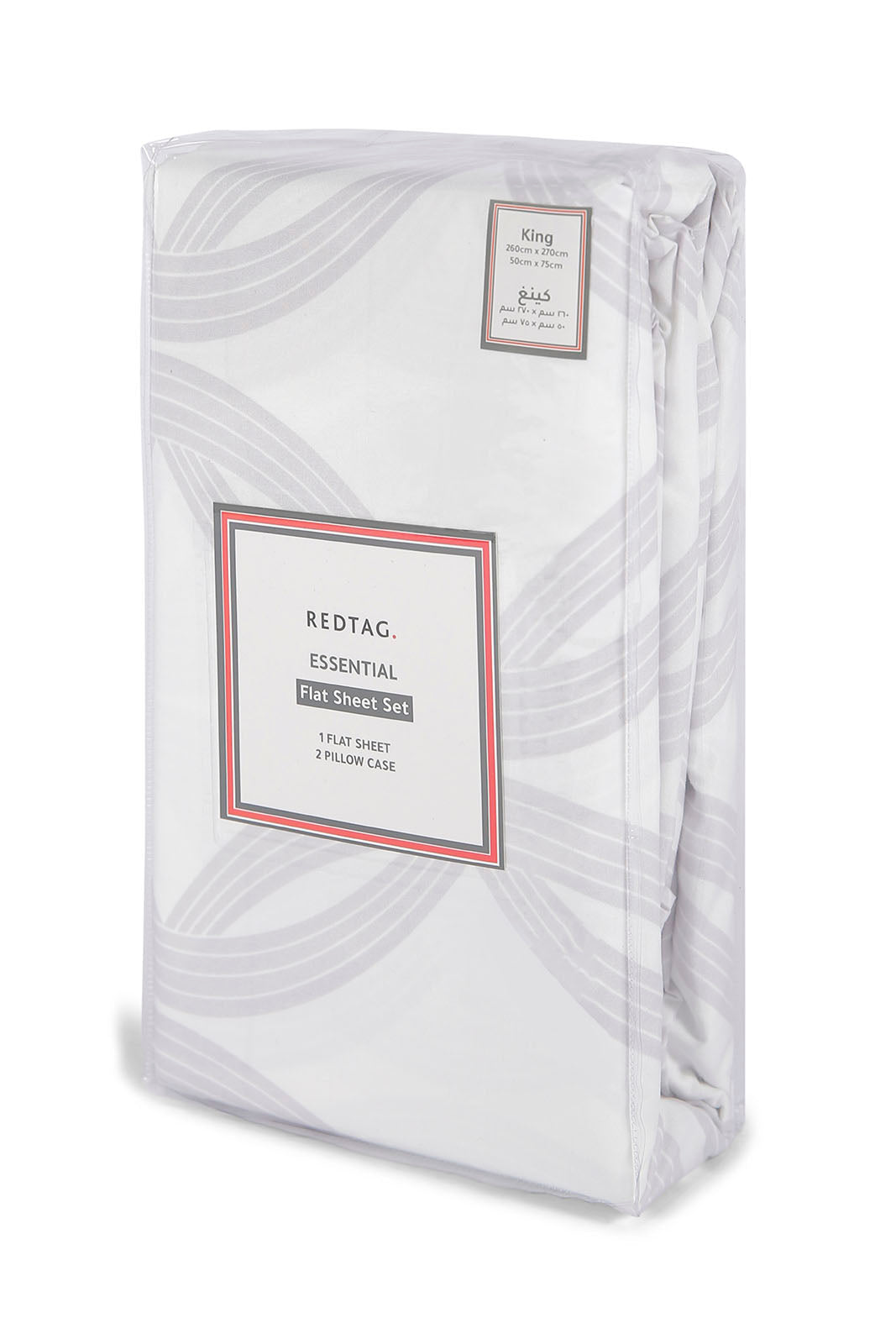 Redtag-White-Geometic-Flat-Sheet-(King-Size)-365,-Category:Flat-Sheets,-Colour:White,-Deals:New-In,-Dept:Home,-Filter:Home-Bedroom,-HMW-BED-Flat-Sheets,-New-In-HMW-BED,-Non-Sale,-Section:Homewares-Home-Bedroom-