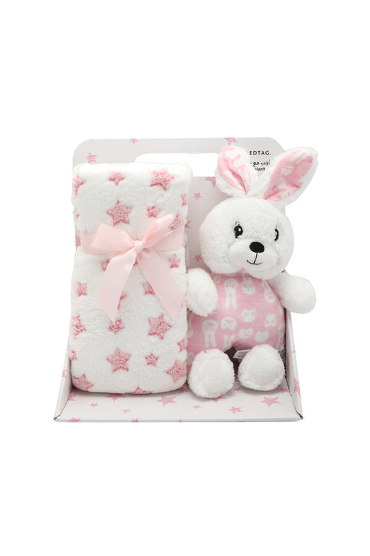 Redtag-Pink/White-Bear/Dog/Rabbit-3-Soft-Baby-Blanket-365,-Category:Newborn-Accessories,-Colour:Assorted,-Dept:New-Born,-Filter:Newborn-Accessories,-NBN-Newborn-Accessories,-New-In,-New-In-NBN-ACC,-Non-Sale,-Section:Boys-(0-to-14Yrs)-New-Born-Baby-