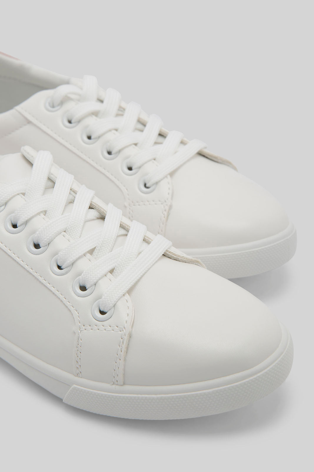 Redtag-White-Lace-Up-With-Print-Upper-Category:Trainers,-Colour:White,-Deals:New-In,-Filter:Women's-Footwear,-New-In-Women-FOO,-Non-Sale,-Section:Women,-W22B,-Women-Trainers-Women's-