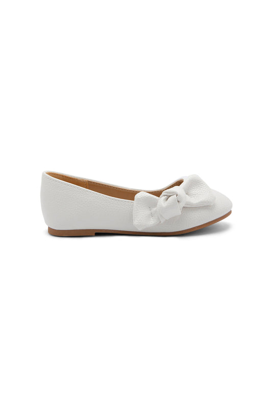 Redtag-White-Bow-Trim-Ballerina-Category:Shoes,-Colour:White,-Deals:New-In,-Dept:Girls,-Filter:Girls-Footwear-(3-to-5-Yrs),-GIR-Shoes,-New-In-GIR-FOO,-Non-Sale,-Section:Girls-(0-to-14Yrs),-W22B-Girls-3 to 5 Years