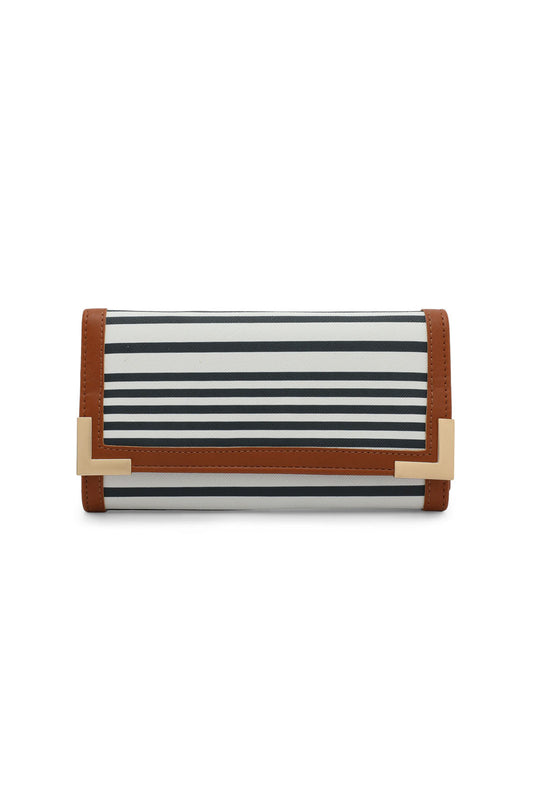 Redtag-White-And-Navy-Nautical-Stripe-Wallets-Category:Purse,-Colour:Assorted,-Dept:Ladieswear,-Filter:Women's-Accessories,-New-In,-New-In-Women-ACC,-Non-Sale,-Section:Women,-W22B,-Women-Bags-Women-