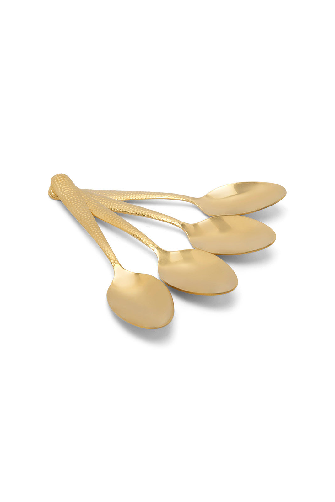 Redtag-Gold-Tea-Spoon-Hammered-Finish-Set-(4-Piece)-Category:Spoons,-Colour:Gold,-Deals:New-In,-Dept:Home,-Filter:Home-Dining,-HMW-DIN-Cutlery,-New-In-HMW-DIN,-Non-Sale,-Section:Homewares,-W22B-Home-Dining-