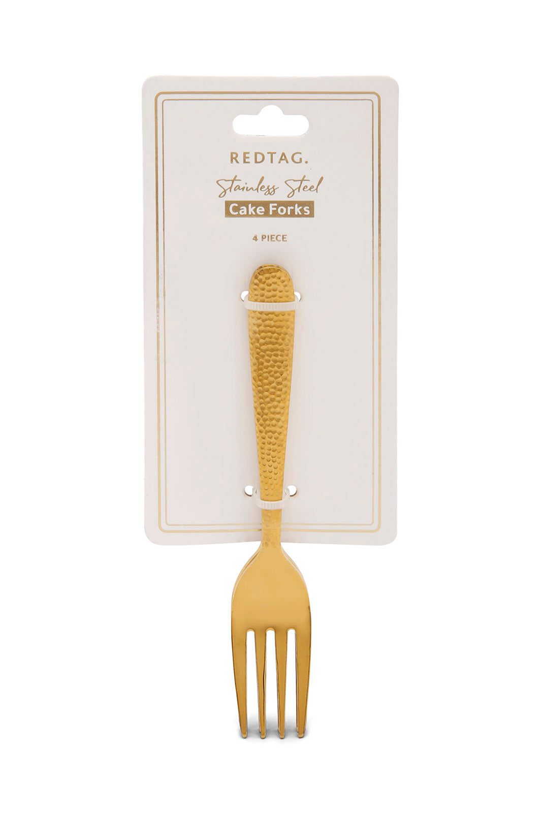 Redtag-Gold-Cake-Fork-Hammered-Finishset-(4-Piece)-Category:Forks,-Colour:Gold,-Deals:New-In,-Dept:Home,-Filter:Home-Dining,-HMW-DIN-Cutlery,-New-In-HMW-DIN,-Non-Sale,-Section:Homewares,-W22B-Home-Dining-