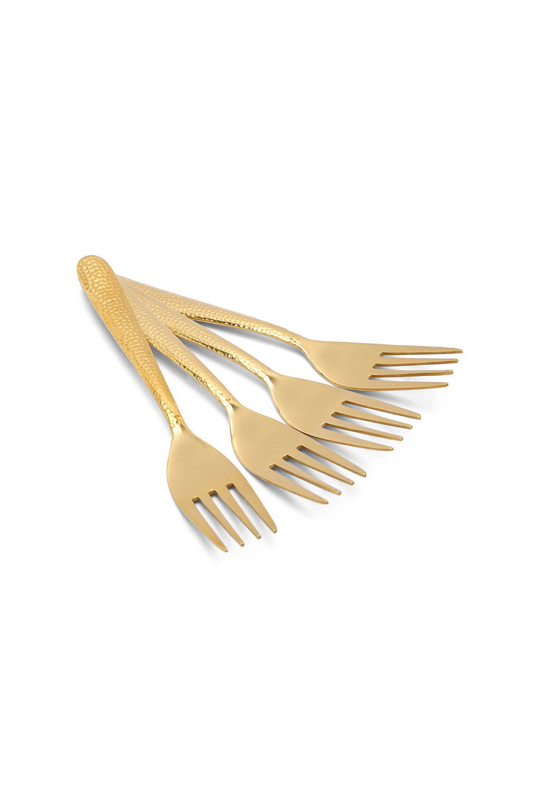 Redtag-Gold-Cake-Fork-Hammered-Finishset-(4-Piece)-Category:Forks,-Colour:Gold,-Deals:New-In,-Dept:Home,-Filter:Home-Dining,-HMW-DIN-Cutlery,-New-In-HMW-DIN,-Non-Sale,-Section:Homewares,-W22B-Home-Dining-