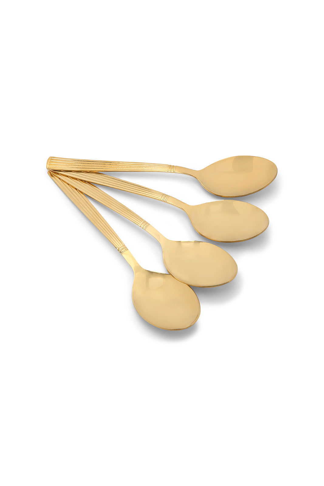 Redtag-Gold-Dinner-Spoon-Striped-Finish-Set-(4-Piece)-Category:Spoons,-Colour:Gold,-Deals:New-In,-Dept:Home,-Filter:Home-Dining,-HMW-DIN-Cutlery,-New-In-HMW-DIN,-Non-Sale,-Section:Homewares,-W22B-Home-Dining-