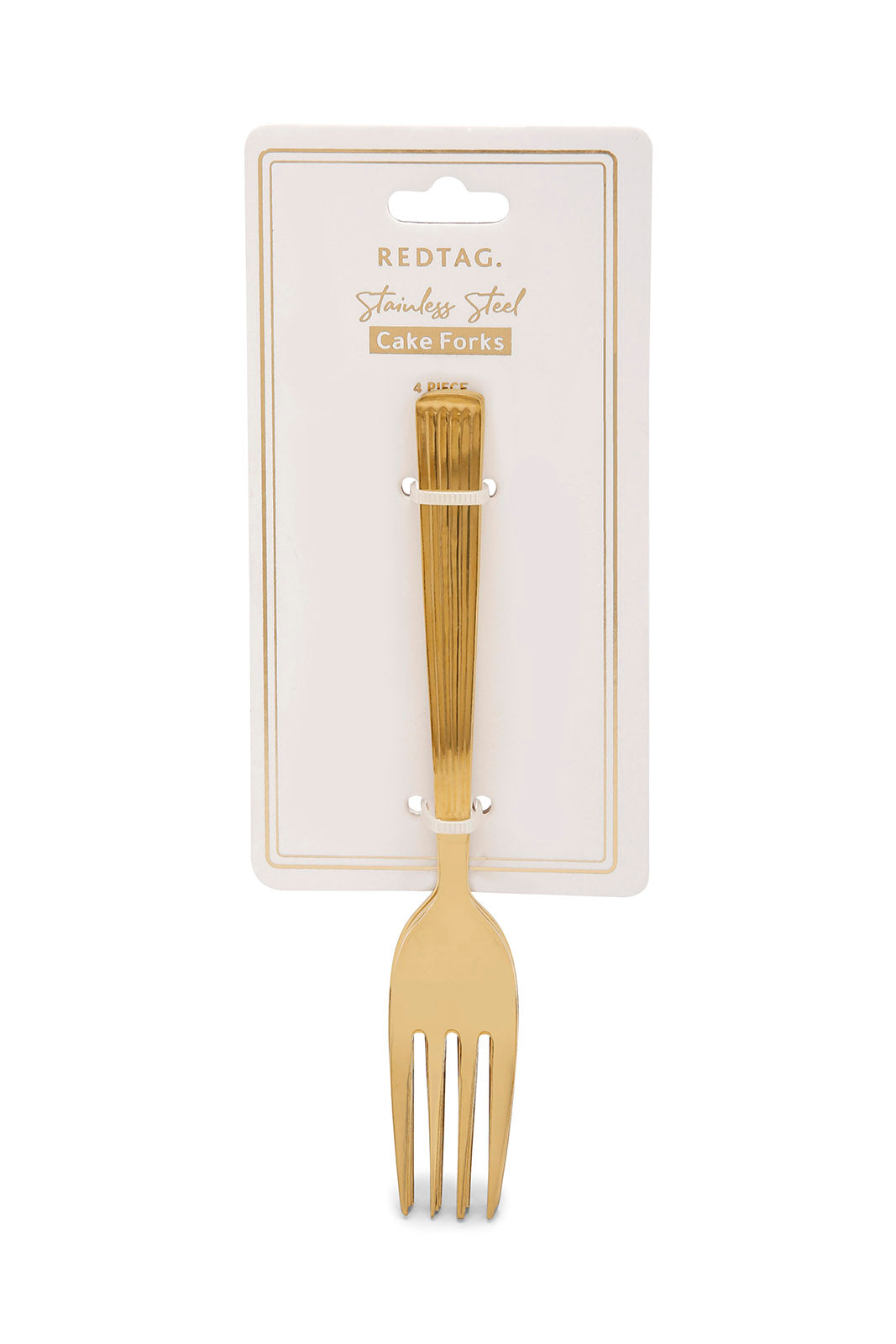 Redtag-Gold-Cake-Fork-Striped-Finishset-(4-Piece)-Category:Forks,-Colour:Gold,-Deals:New-In,-Dept:Home,-Filter:Home-Dining,-HMW-DIN-Cutlery,-New-In-HMW-DIN,-Non-Sale,-Section:Homewares,-W22B-Home-Dining-