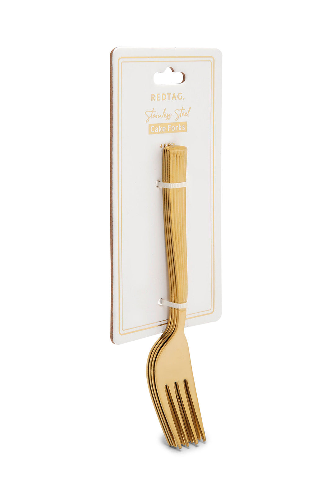 Redtag-Gold-Cake-Fork-Striped-Finishset-(4-Piece)-Category:Forks,-Colour:Gold,-Deals:New-In,-Dept:Home,-Filter:Home-Dining,-HMW-DIN-Cutlery,-New-In-HMW-DIN,-Non-Sale,-Section:Homewares,-W22B-Home-Dining-