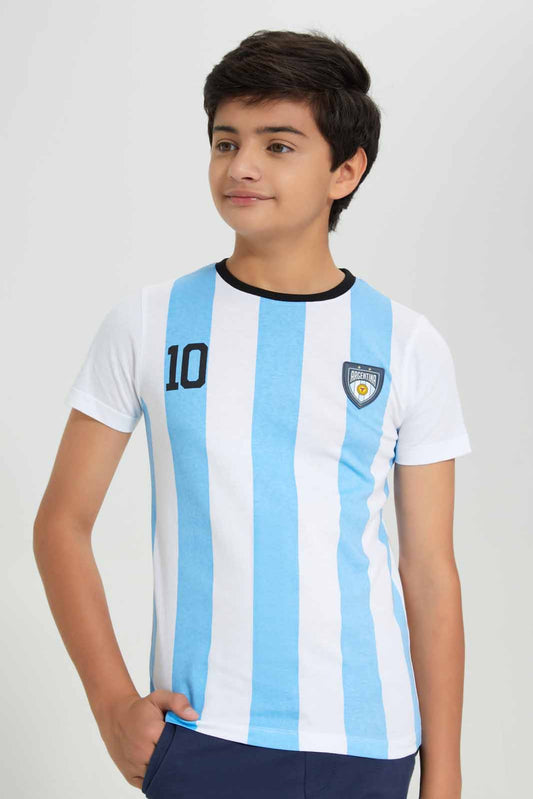 Redtag-White-Argentina-World-Cup-Tee-BSR-T-Shirts,-Category:T-Shirts,-Colour:White,-Deals:New-In,-Filter:Senior-Boys-(8-to-14-Yrs),-FWC,-New-In-BSR-APL,-Non-Sale,-Section:Boys-(0-to-14Yrs),-W22A-Senior-Boys-