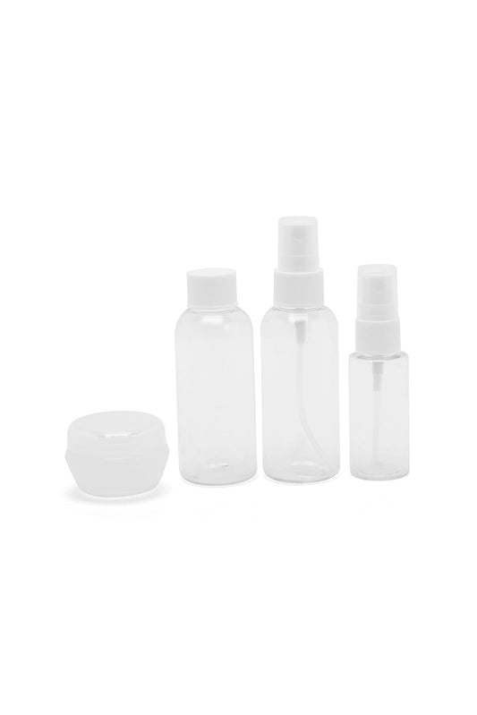 Redtag-White-4-In-1-Travel-Bottle-Set-Category:Bottles,-Colour:White,-Filter:Travel-Accessories,-IMP-Bottles,-New-In,-New-In-IMP-ACC,-Non-Sale,-S23A,-Section:Homewares-Travel-Accessories-