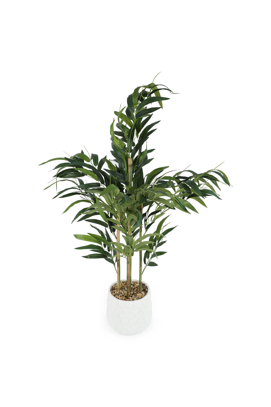 Redtag-Green-Artificial-Bamboo-Plant-With-Pattern-White-Pot-130Cm-Category:Plants-&-Flowers,-Colour:Green,-Deals:New-In,-Dept:Home,-Filter:Home-Decor,-HMW-HOM-Decorative-Accessories,-New-In-HMW-HOM,-Non-Sale,-Section:Homewares,-W22B-Home-Decor-