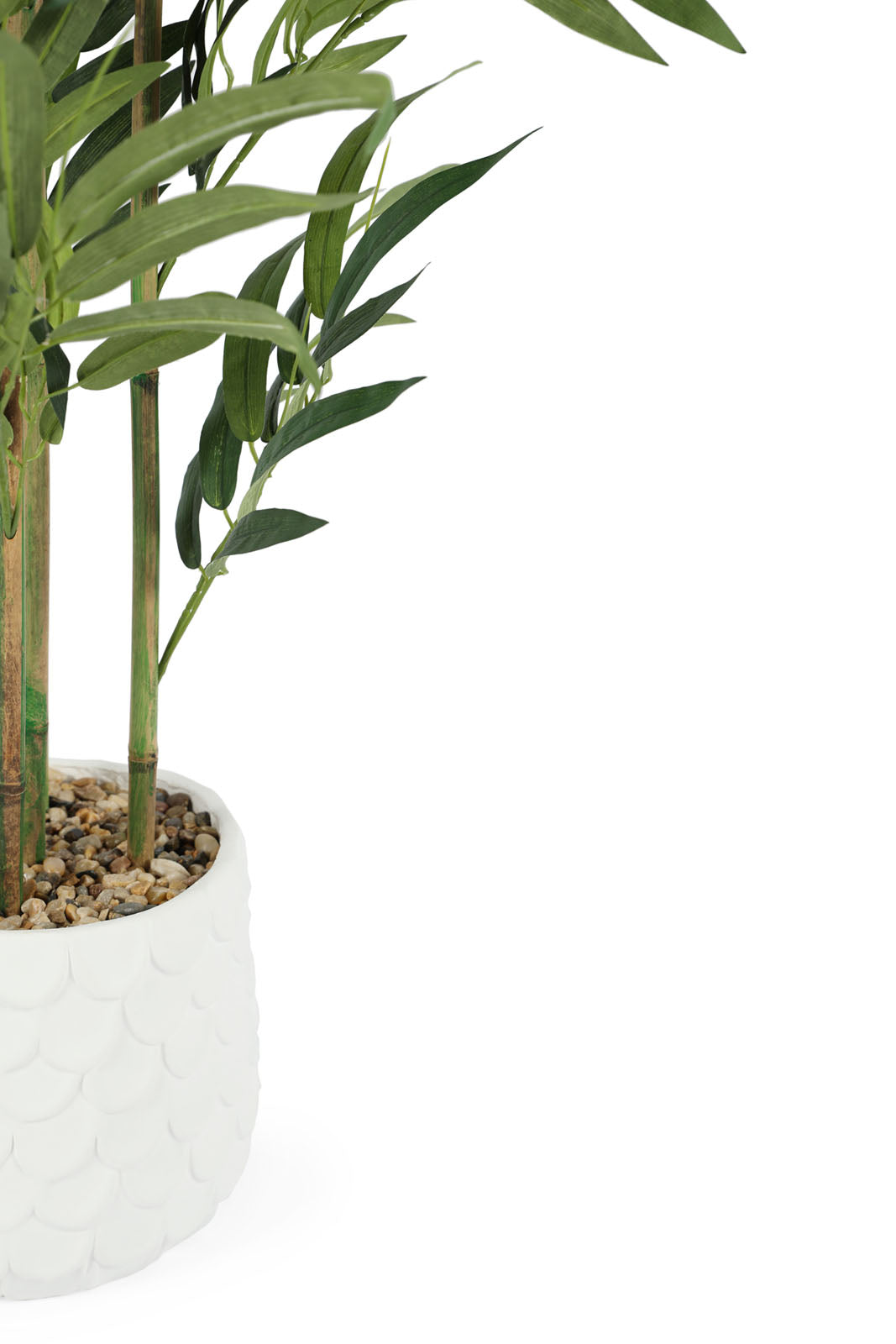 Redtag-Green-Artificial-Bamboo-Plant-With-Pattern-White-Pot-130Cm-Category:Plants-&-Flowers,-Colour:Green,-Deals:New-In,-Dept:Home,-Filter:Home-Decor,-HMW-HOM-Decorative-Accessories,-New-In-HMW-HOM,-Non-Sale,-Section:Homewares,-W22B-Home-Decor-