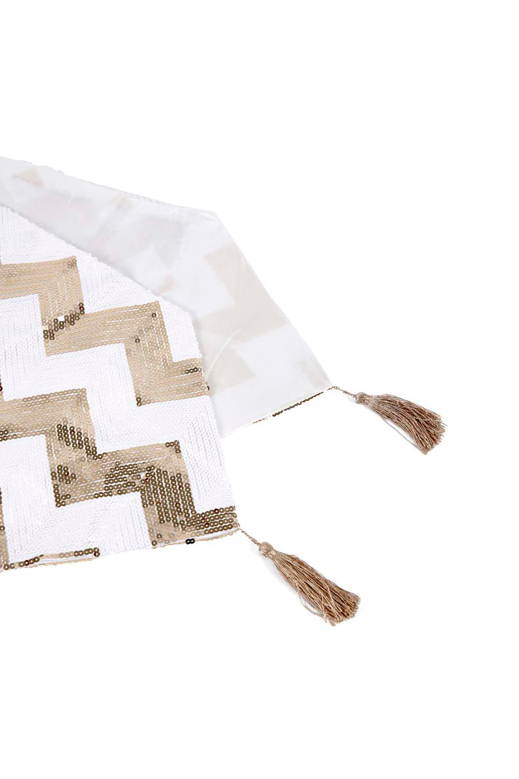 Redtag-Gold-Sequence-Pattern-Table-Runner-Category:Table-Linen,-Colour:Gold,-Deals:New-In,-Dept:Home,-Filter:Home-Dining,-HMW-DIN-Kitchen-Accessories,-New-In-HMW-DIN,-Non-Sale,-Section:Homewares,-W22B-Home-Dining-