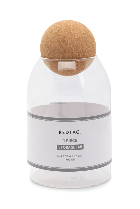 Redtag-Clear-Storage-Jar-With-Cork-Lid-(Medium)-Category:Canisters-And-Jars,-Colour:White,-Deals:New-In,-Dept:Home,-Filter:Home-Dining,-HMW-DIN-Storage,-New-In-HMW-DIN,-Non-Sale,-S23A,-Section:Homewares-Home-Dining-