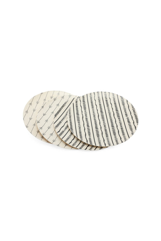 Redtag-Multicolour-Bamboo-Dessert-Plate-Set-(4-Piece)-Category:Plates,-Colour:Multicolour,-Deals:New-In,-Dept:Home,-Filter:Home-Dining,-HMW-DIN-Crockery,-New-In-HMW-DIN,-Non-Sale,-S23A,-Section:Homewares-Home-Dining-
