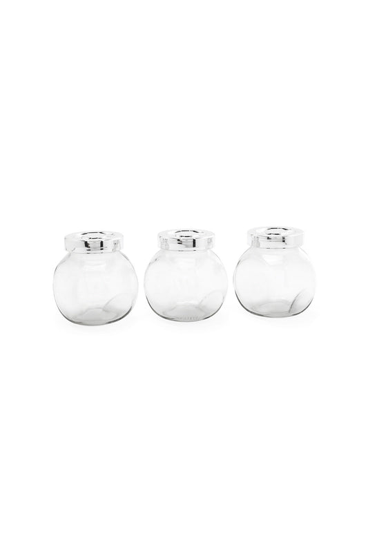 Redtag-Clear-Glass-Spice-Jar-Set-(3-Piece)-Category:Canisters-And-Jars,-Colour:White,-Deals:New-In,-Dept:Home,-Filter:Home-Dining,-HMW-DIN-Storage,-New-In-HMW-DIN,-Non-Sale,-S23A,-Section:Homewares-Home-Dining-