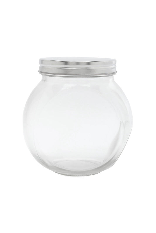 Redtag-Clear-Glass-Storage-Jar-(Medium)-Category:Canisters-And-Jars,-Colour:White,-Deals:New-In,-Dept:Home,-Filter:Home-Dining,-HMW-DIN-Storage,-New-In-HMW-DIN,-Non-Sale,-S23A,-Section:Homewares-Home-Dining-