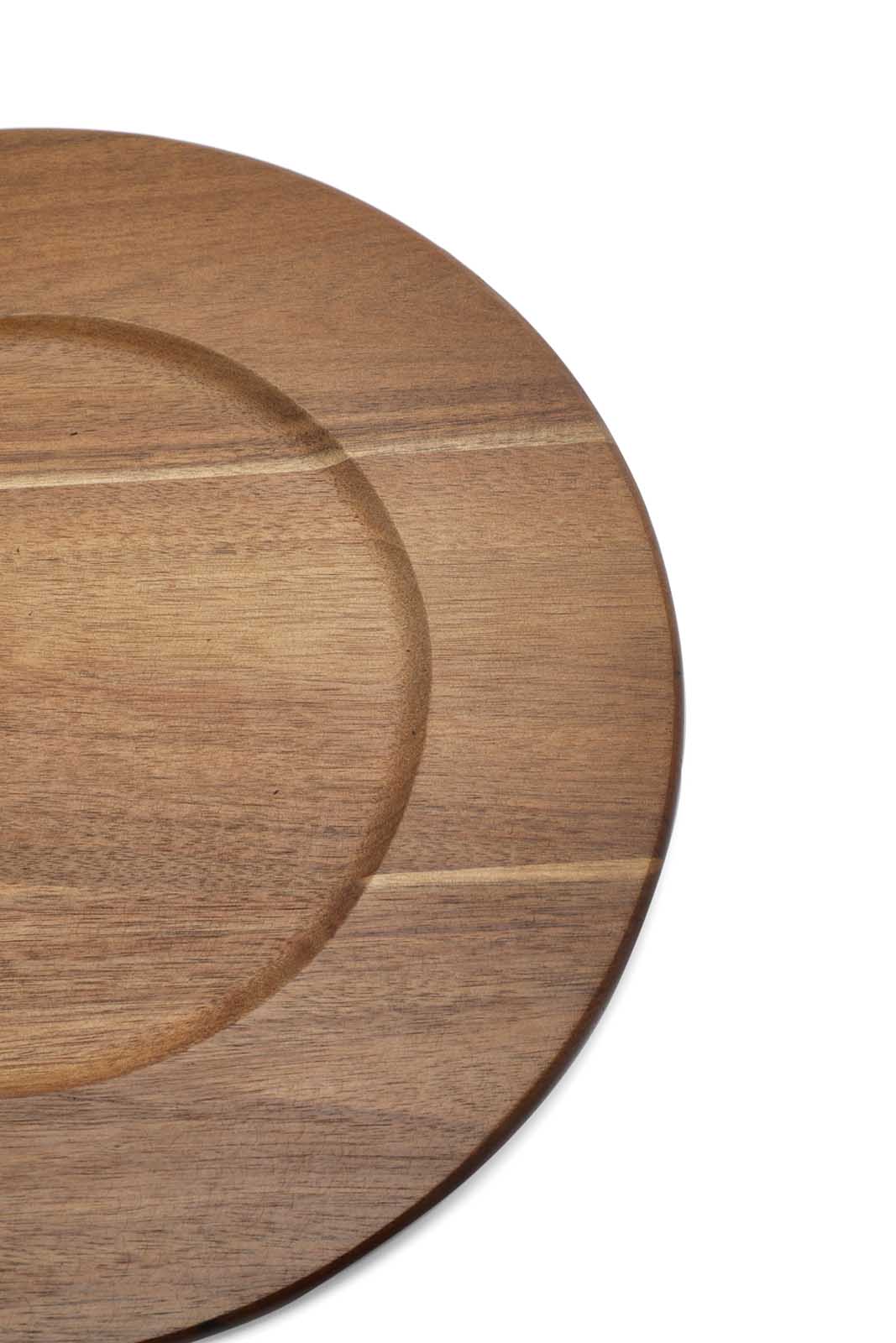 Redtag-Brown-Wooden-Round-Charger-Plate-Category:Bakeware,-Colour:Brown,-Deals:New-In,-Dept:Home,-Filter:Home-Dining,-HMW-DIN-Serveware,-New-In-HMW-DIN,-Non-Sale,-S23A,-Section:Homewares-Home-Dining-