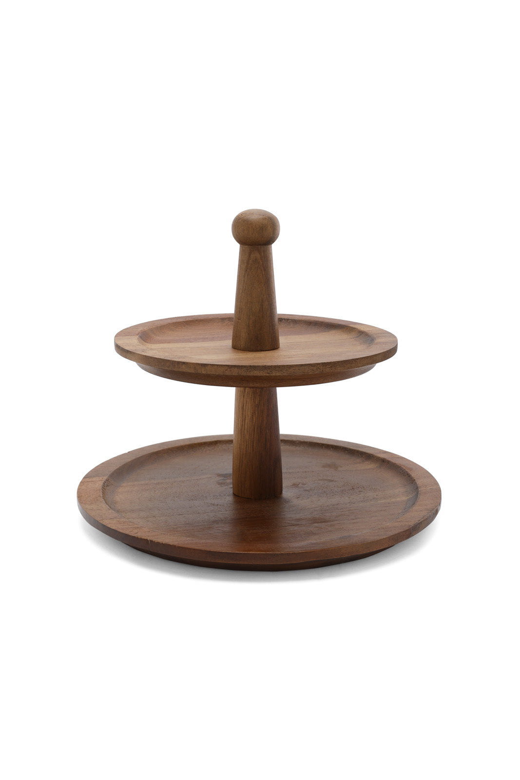 Redtag-Brown-Wooden-2-Tier-Category:Bakeware,-Colour:Brown,-Deals:New-In,-Dept:Home,-Filter:Home-Dining,-HMW-DIN-Serveware,-New-In-HMW-DIN,-Non-Sale,-S23A,-Section:Homewares-Home-Dining-