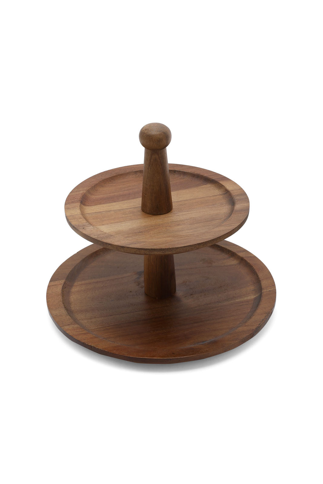 Redtag-Brown-Wooden-2-Tier-Category:Bakeware,-Colour:Brown,-Deals:New-In,-Dept:Home,-Filter:Home-Dining,-HMW-DIN-Serveware,-New-In-HMW-DIN,-Non-Sale,-S23A,-Section:Homewares-Home-Dining-