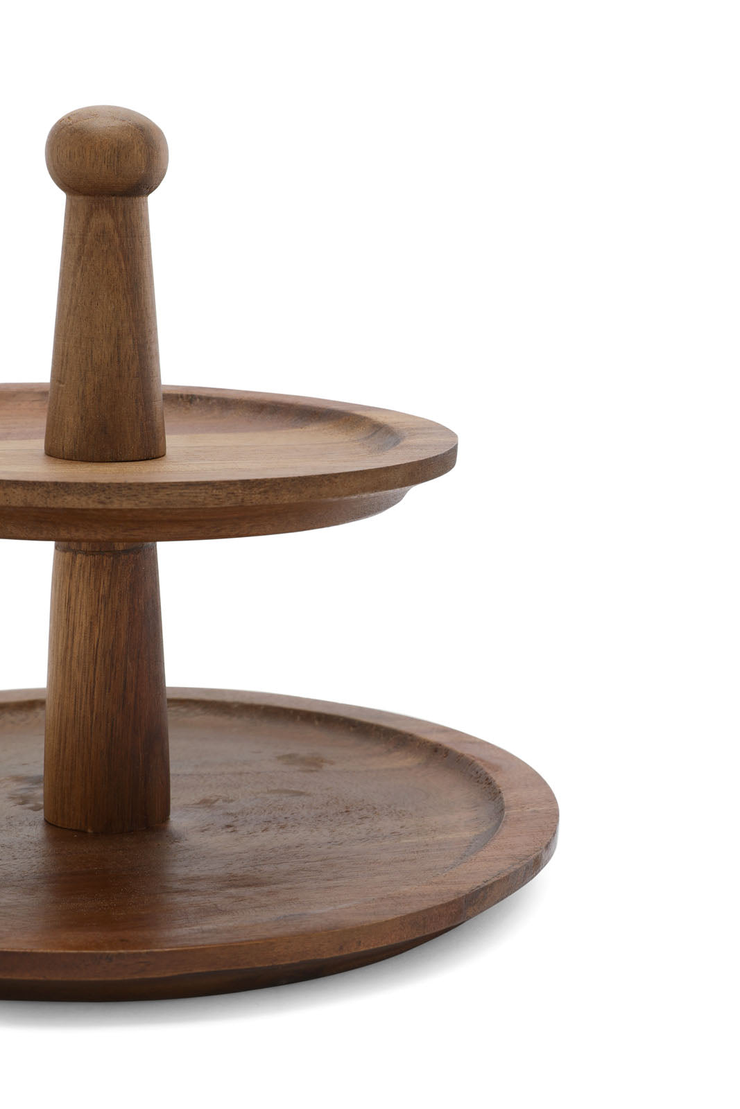 Redtag-Brown-Wooden-2-Tier-Category:Bakeware,-Colour:Brown,-Deals:New-In,-Dept:Home,-Filter:Home-Dining,-HMW-DIN-Serveware,-New-In-HMW-DIN,-Non-Sale,-S23A,-Section:Homewares-Home-Dining-