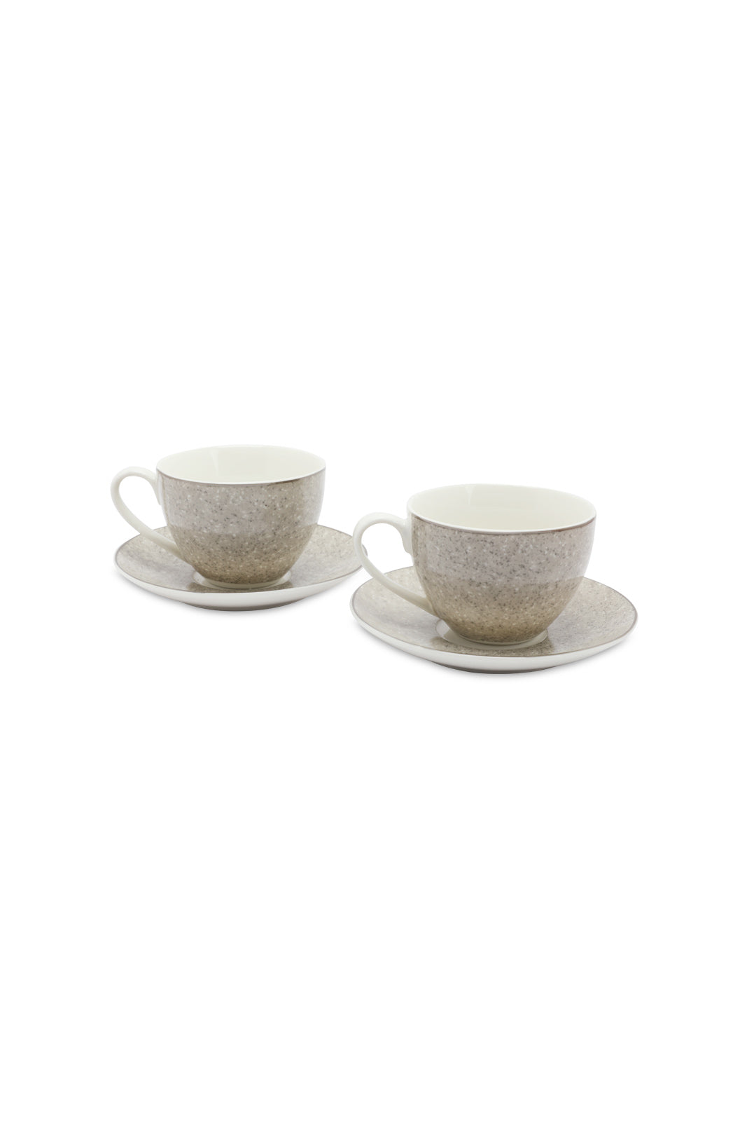 Redtag-Grey-Cup-And-Saucer-Set-With-Silvery-Rim-(4-Piece)-Category:Cups-&-Mugs,-Colour:Grey,-Deals:New-In,-Dept:Home,-Filter:Home-Dining,-HMW-DIN-Crockery,-New-In-HMW-DIN,-Non-Sale,-S23A,-Section:Homewares-Home-Dining-