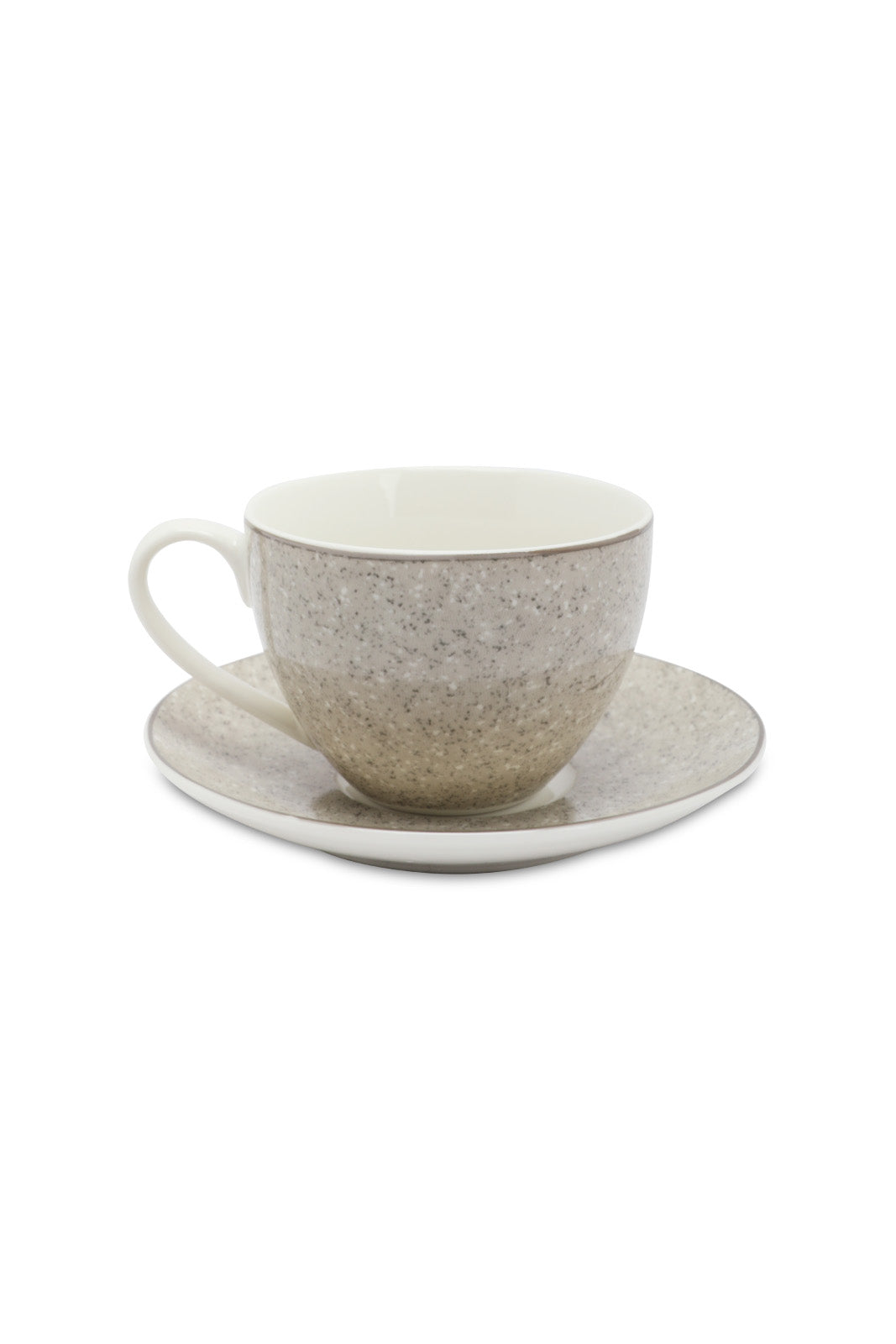 Redtag-Grey-Cup-And-Saucer-Set-With-Silvery-Rim-(4-Piece)-Category:Cups-&-Mugs,-Colour:Grey,-Deals:New-In,-Dept:Home,-Filter:Home-Dining,-HMW-DIN-Crockery,-New-In-HMW-DIN,-Non-Sale,-S23A,-Section:Homewares-Home-Dining-
