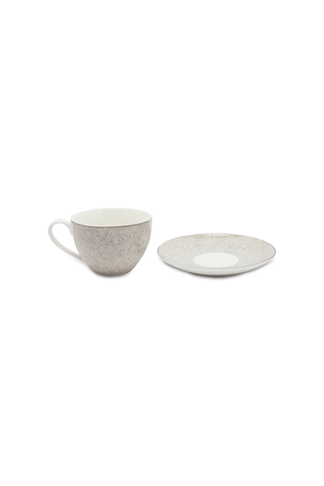 Redtag-Grey-Cup-And-Saucer-Set-With-Silvery-Rim-(4-Piece)-Category:Cups-&-Mugs,-Colour:Grey,-Deals:New-In,-Dept:Home,-Filter:Home-Dining,-HMW-DIN-Crockery,-New-In-HMW-DIN,-Non-Sale,-S23A,-Section:Homewares-Home-Dining-