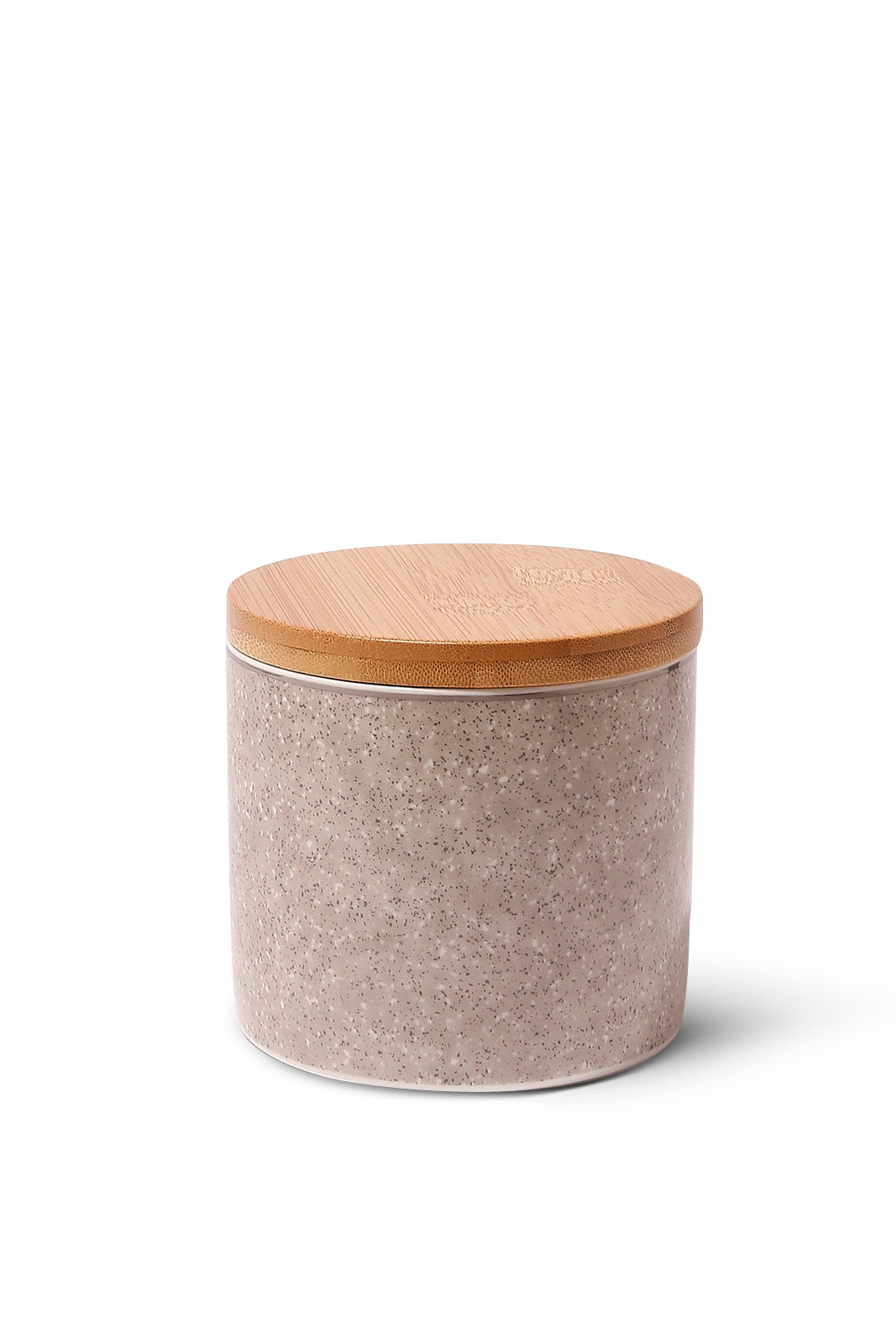 Redtag-Grey-Canister-With-Silvery-Rim-Bamboo-Lid-(Small)-Category:Cups-&-Mugs,-Colour:Grey,-Deals:New-In,-Dept:Home,-Filter:Home-Dining,-HMW-DIN-Crockery,-New-In-HMW-DIN,-Non-Sale,-S23A,-Section:Homewares-Home-Dining-