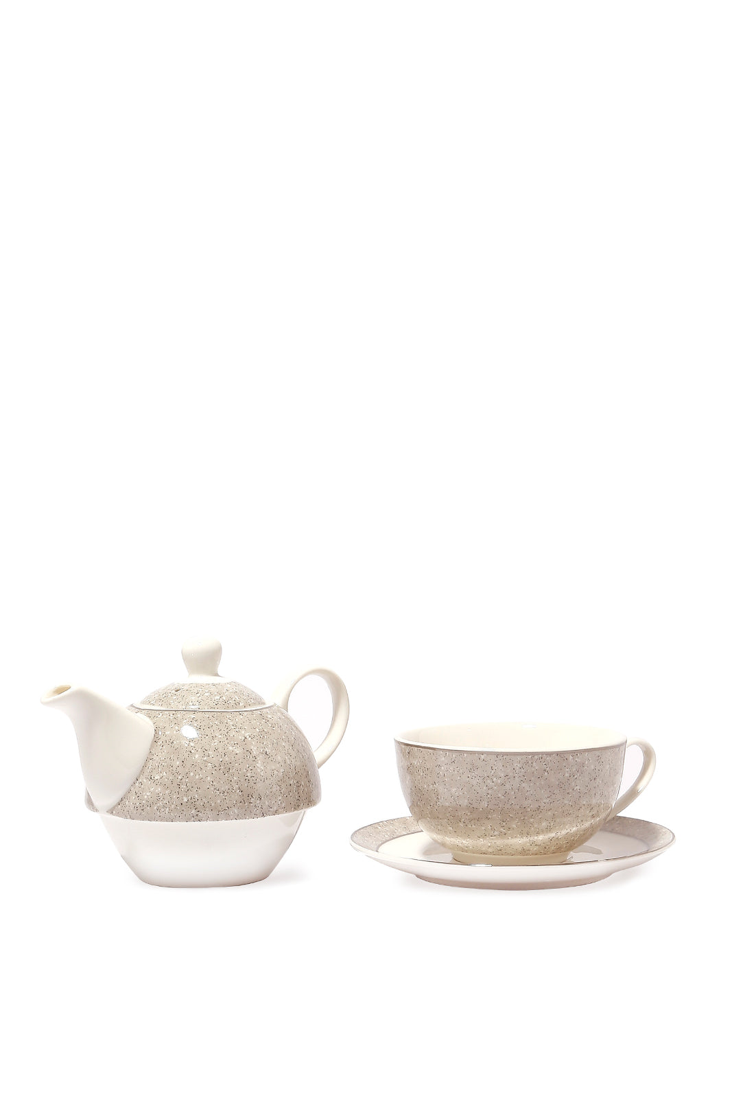 Redtag-Grey-Tea-For-One-With-Silvery-Rim-Category:Cups-&-Mugs,-Colour:Grey,-Deals:New-In,-Dept:Home,-Filter:Home-Dining,-HMW-DIN-Crockery,-New-In-HMW-DIN,-Non-Sale,-S23A,-Section:Homewares-Home-Dining-