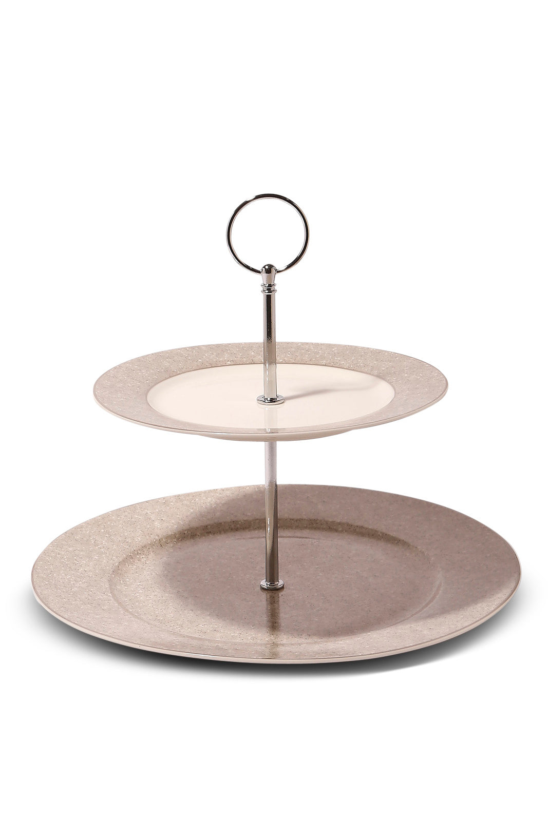 Redtag-Grey-2-Tier-Plate-With-Silvery-Rim-Category:Cups-&-Mugs,-Colour:Grey,-Deals:New-In,-Dept:Home,-Filter:Home-Dining,-HMW-DIN-Crockery,-New-In-HMW-DIN,-Non-Sale,-S23A,-Section:Homewares-Home-Dining-