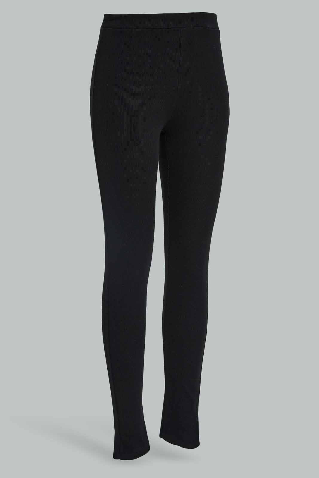 Redtag-Girls-Black-Rib-Legging-BTS,-Category:Leggings,-Colour:Black,-Deals:New-In,-Dept:Girls,-Filter:Senior-Girls-(8-to-14-Yrs),-GSR-Leggings,-New-In-GSR-APL,-Non-Sale,-Section:Girls-(0-to-14Yrs),-TBL,-W22B-Senior-Girls-9 to 14 Years