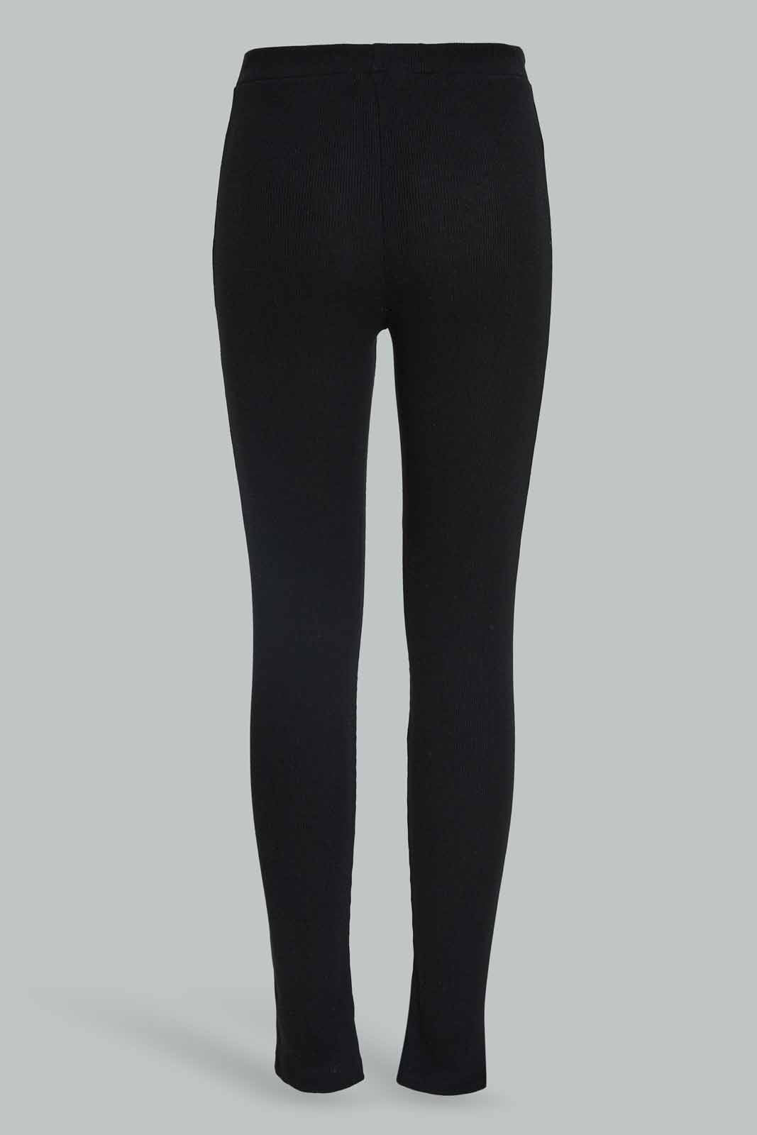 Redtag-Girls-Black-Rib-Legging-BTS,-Category:Leggings,-Colour:Black,-Deals:New-In,-Dept:Girls,-Filter:Senior-Girls-(8-to-14-Yrs),-GSR-Leggings,-New-In-GSR-APL,-Non-Sale,-Section:Girls-(0-to-14Yrs),-TBL,-W22B-Senior-Girls-9 to 14 Years