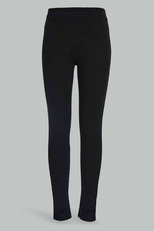 Redtag-Girls-Black-Rib-Legging-BTS,-Category:Leggings,-Colour:Black,-Deals:New-In,-Dept:Girls,-Filter:Senior-Girls-(8-to-14-Yrs),-GSR-Leggings,-New-In-GSR-APL,-Non-Sale,-Section:Girls-(0-to-14Yrs),-TBL,-W22B-Senior-Girls-9 to 14 Years