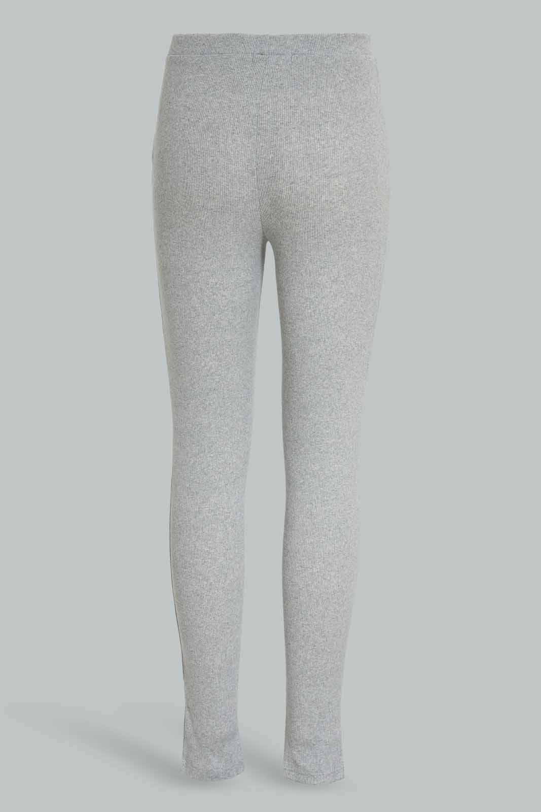 Redtag-Girls-Mid-Grey-Rib-Leggings-Category:Leggings,-Colour:Grey,-Deals:New-In,-Dept:Girls,-Filter:Senior-Girls-(8-to-14-Yrs),-GSR-Leggings,-New-In-GSR-APL,-Non-Sale,-Section:Girls-(0-to-14Yrs),-TBL,-W22B-Senior-Girls-9 to 14 Years
