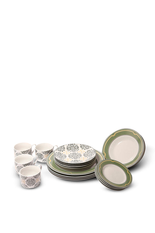Redtag-Green-Geomatirc-Dinner-Set-(20-Piece)-Category:Dinner-Sets,-Colour:Green,-Deals:New-In,-Dept:Home,-Filter:Home-Dining,-HMW-DIN-Crockery,-New-In-HMW-DIN,-Non-Sale,-S23A,-Section:Homewares-Home-Dining-