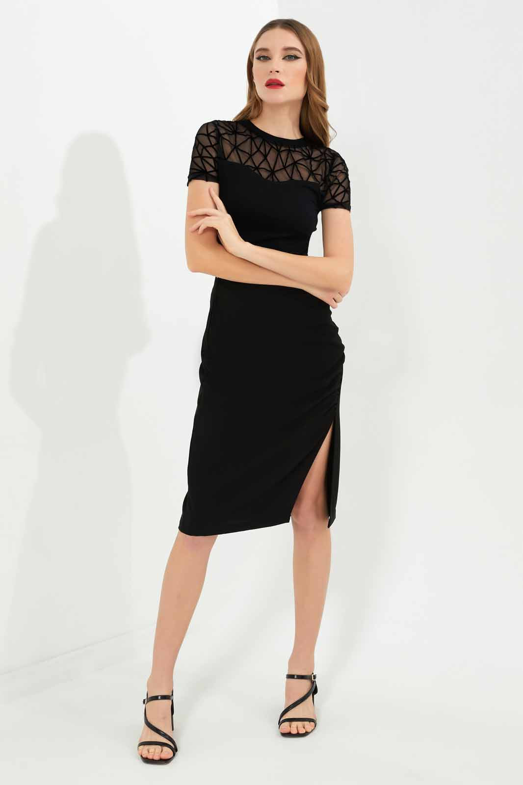 Redtag-Women-Black-Crewneck-Flock-Print-Top-Category:Tops,-Colour:Black,-Deals:New-In,-Dept:Ladieswear,-Filter:Women's-Clothing,-LEC,-LEC-Tops,-New-In-LEC-APL,-Non-Sale,-S23A,-Section:Women-Women's-