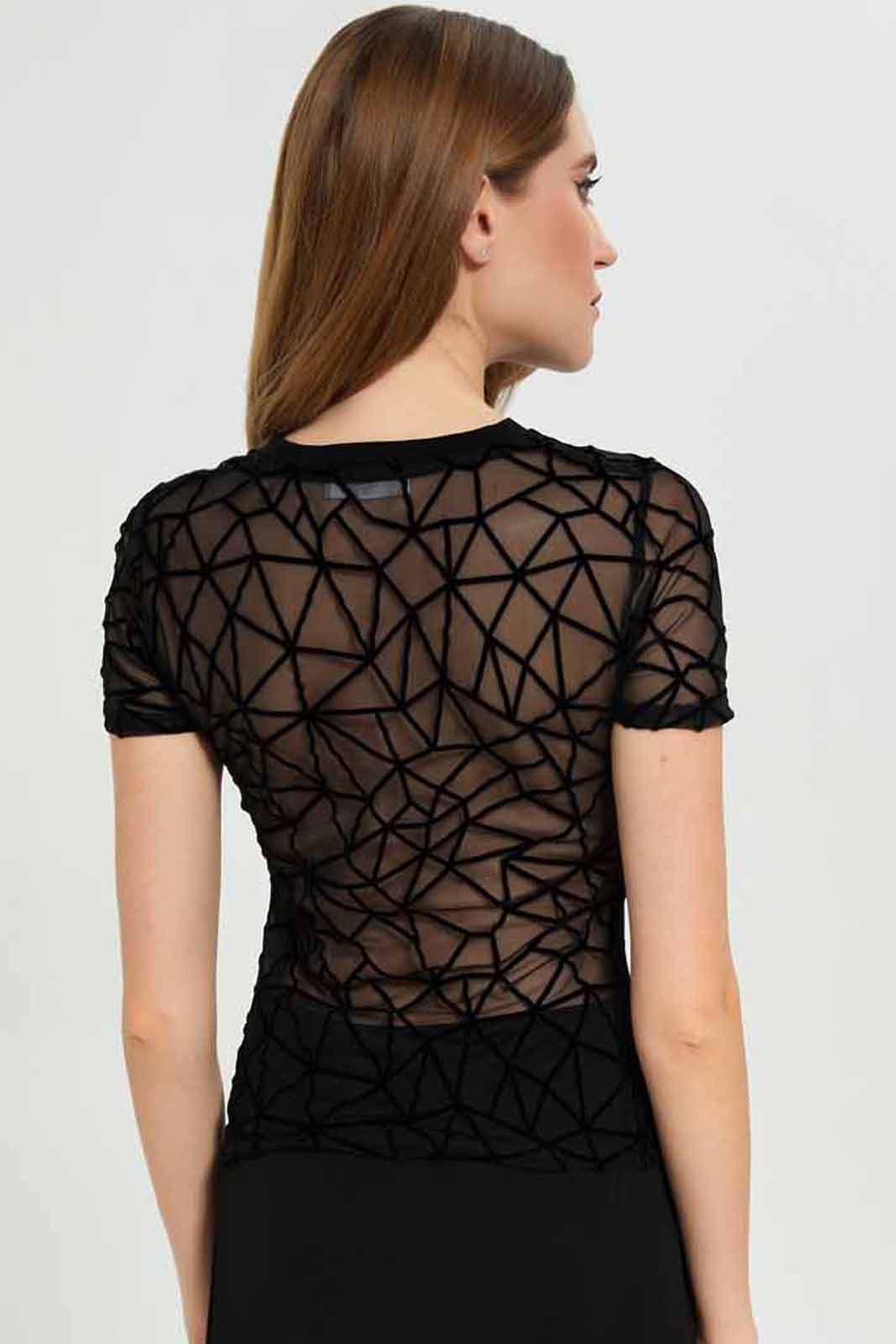 Redtag-Women-Black-Crewneck-Flock-Print-Top-Category:Tops,-Colour:Black,-Deals:New-In,-Dept:Ladieswear,-Filter:Women's-Clothing,-LEC,-LEC-Tops,-New-In-LEC-APL,-Non-Sale,-S23A,-Section:Women-Women's-