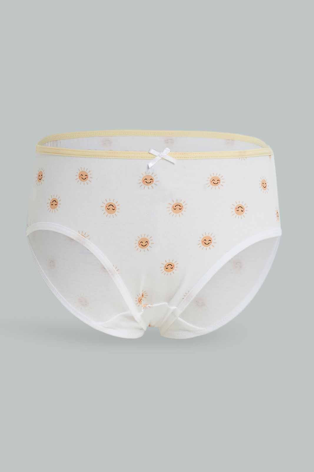 Redtag-Girls-5Pk-Brief-Flamingos---Soft-Pinks-White-&-Yellows-365,-Category:Briefs,-Colour:Yellow,-Deals:New-In,-Dept:Girls,-ESS,-Filter:Girls-(2-to-8-Yrs),-GIR-Briefs,-New-In-GIR-APL,-Non-Sale,-Section:Girls-(0-to-14Yrs)-Girls-2 to 8 Years