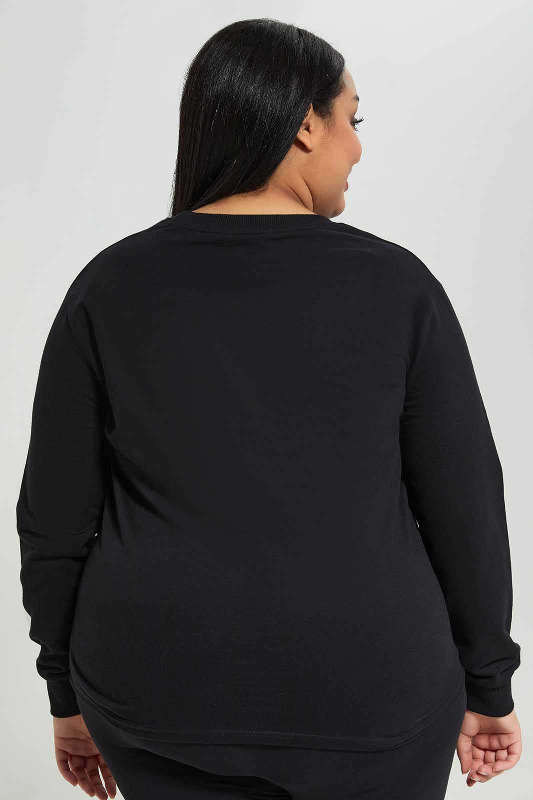Redtag-Women-Black-Ladies-Plus-Printed-Sweatshirt-Category:Sweatshirts,-Colour:Black,-Deals:New-In,-Filter:Plus-Size,-LDP-Sweatshirts,-New-In-LDP-APL,-Non-Sale,-Section:Women,-TBL,-W22B-Women's-