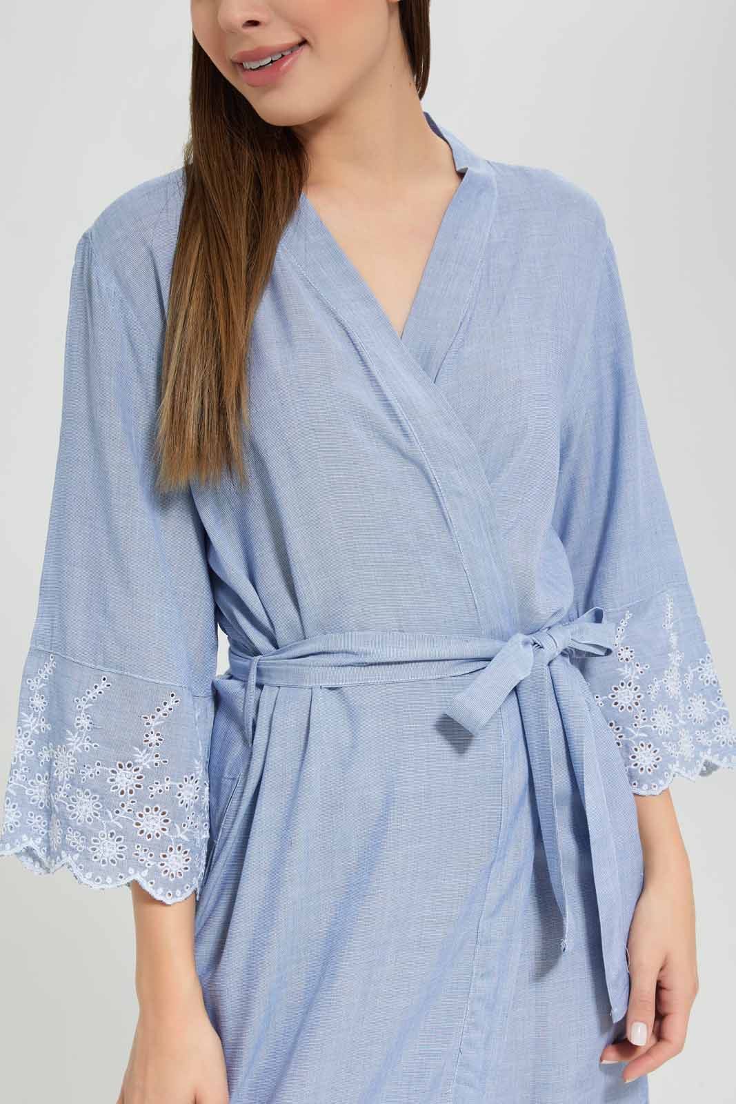 Redtag-Women-Blue-Chemise-With-Border-Schiffli-Category:Chemises,-Colour:Blue,-Deals:New-In,-Filter:Women's-Clothing,-New-In-Women-APL,-Non-Sale,-Section:Women,-W22A,-Women-Chemises--