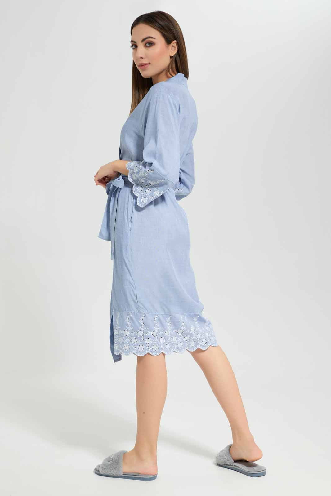 Redtag-Women-Blue-Chemise-With-Border-Schiffli-Category:Chemises,-Colour:Blue,-Deals:New-In,-Filter:Women's-Clothing,-New-In-Women-APL,-Non-Sale,-Section:Women,-W22A,-Women-Chemises--