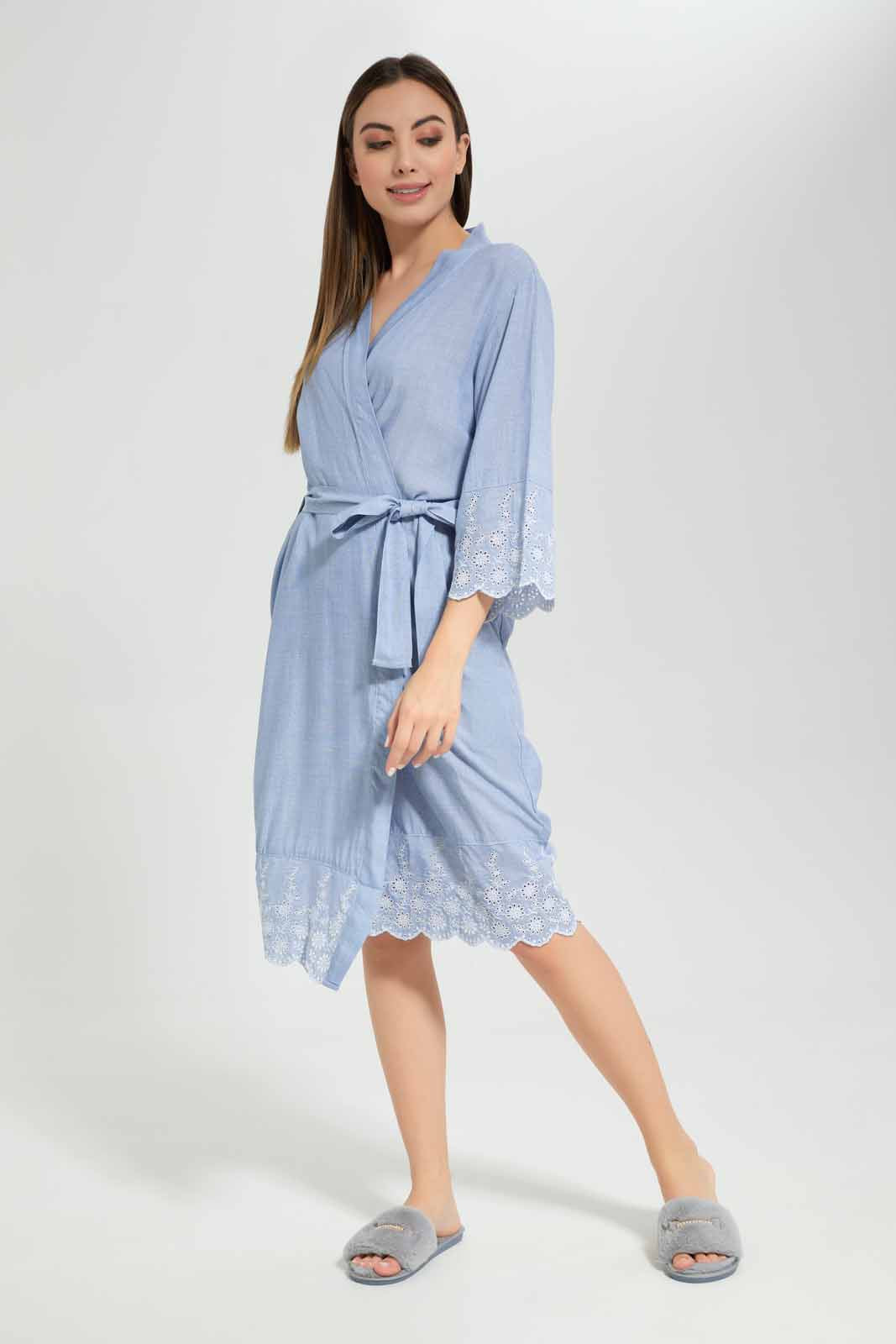 Redtag-Women-Blue-Chemise-With-Border-Schiffli-Category:Chemises,-Colour:Blue,-Deals:New-In,-Filter:Women's-Clothing,-New-In-Women-APL,-Non-Sale,-Section:Women,-W22A,-Women-Chemises--