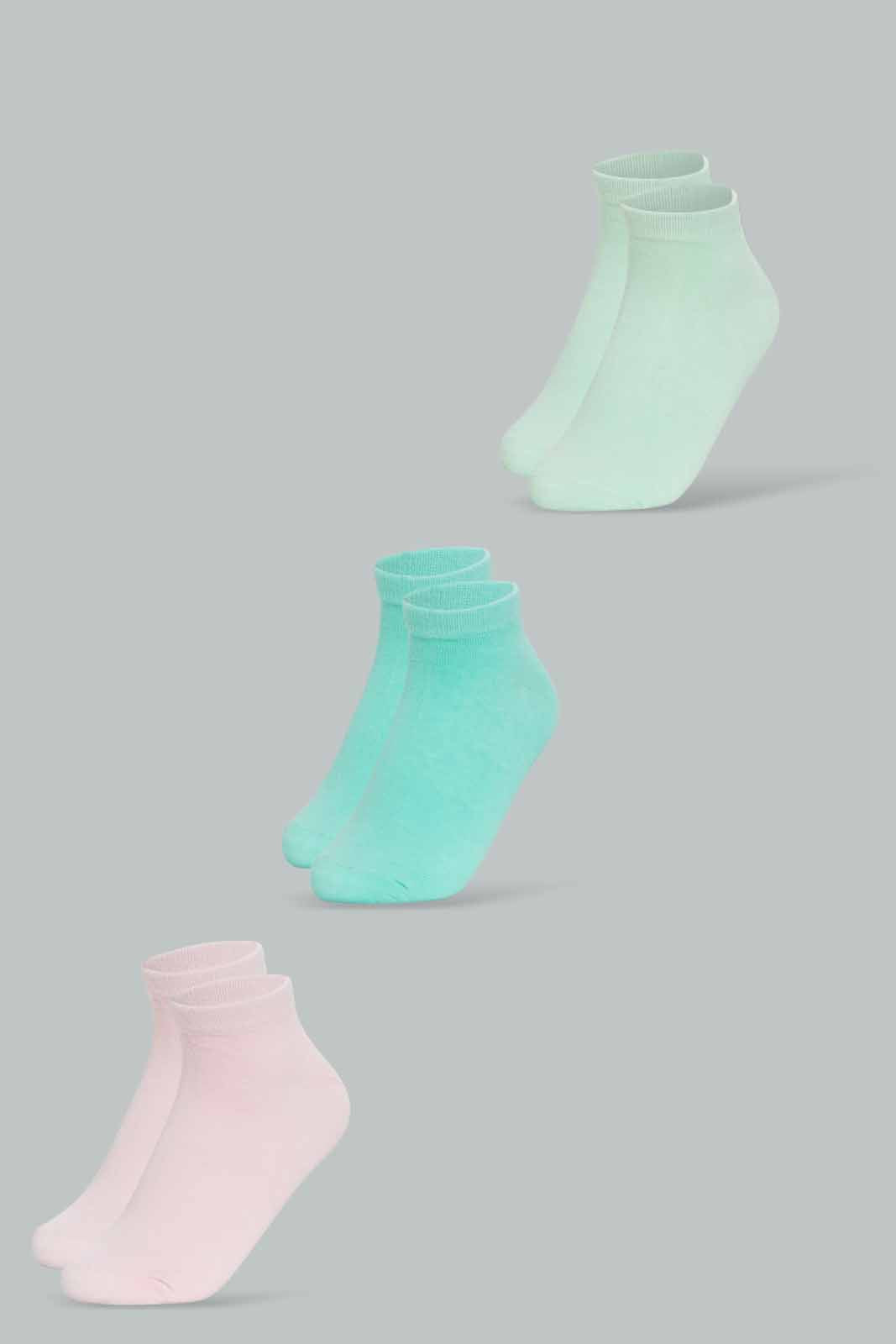 Redtag-Women-White/Turq/Pink-Plain-Ankle-Socks-(3-Pack)-365,-Category:Socks,-Colour:Assorted,-Deals:New-In,-Dept:Ladieswear,-Filter:Women's-Clothing,-New-In-Women-APL,-Non-Sale,-Section:Women,-Women-Socks--