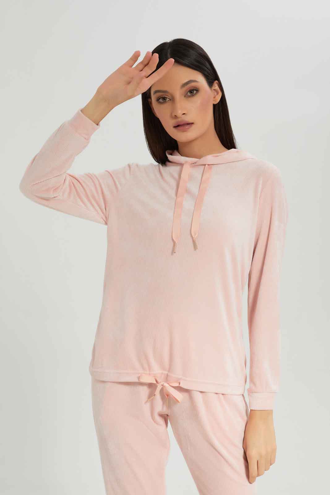 Redtag-Women-Plain-Velour-Pyjama-Set-Category:Pyjama-Sets,-Colour:Brown,-Deals:New-In,-Dept:Ladieswear,-Filter:Women's-Clothing,-New-In-Women-APL,-Non-Sale,-Section:Women,-W22B,-Women-Pyjama-Sets--
