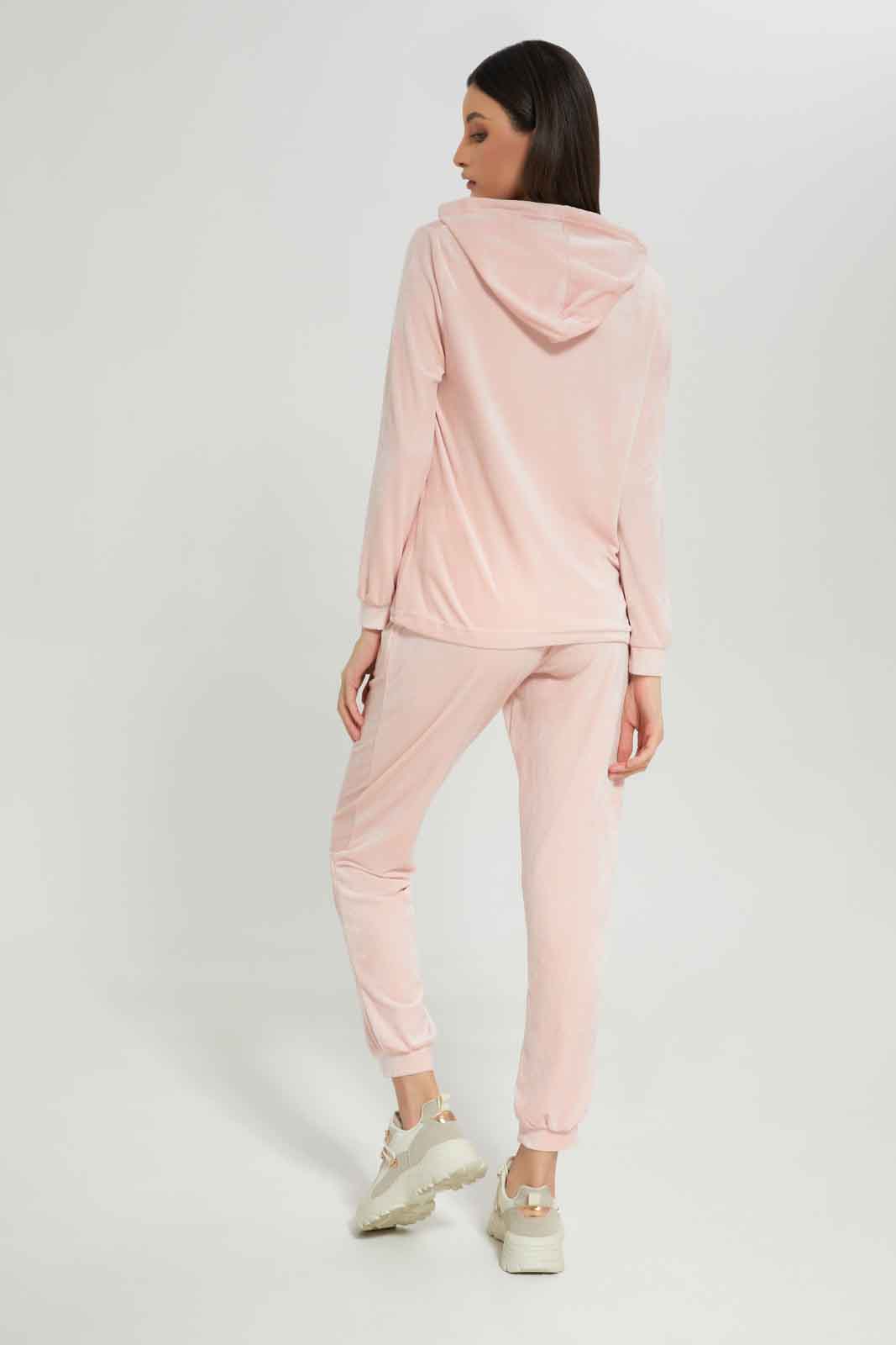 Redtag-Women-Plain-Velour-Pyjama-Set-Category:Pyjama-Sets,-Colour:Brown,-Deals:New-In,-Dept:Ladieswear,-Filter:Women's-Clothing,-New-In-Women-APL,-Non-Sale,-Section:Women,-W22B,-Women-Pyjama-Sets--