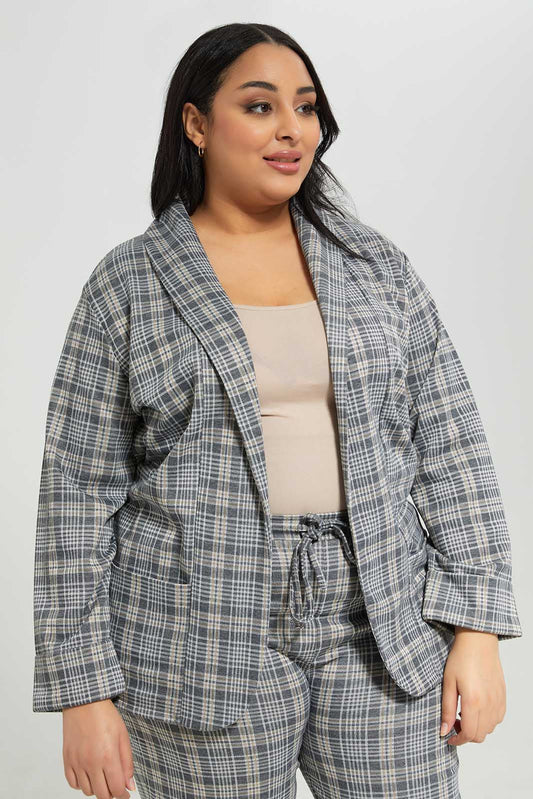 Redtag-Women-Check-Jacket-Category:Jackets,-Colour:Assorted,-Deals:New-In,-Dept:Ladieswear,-Filter:Plus-Size,-LDP-Jackets,-New-In-LDP-APL,-Non-Sale,-Section:Women,-W22B-Women's-