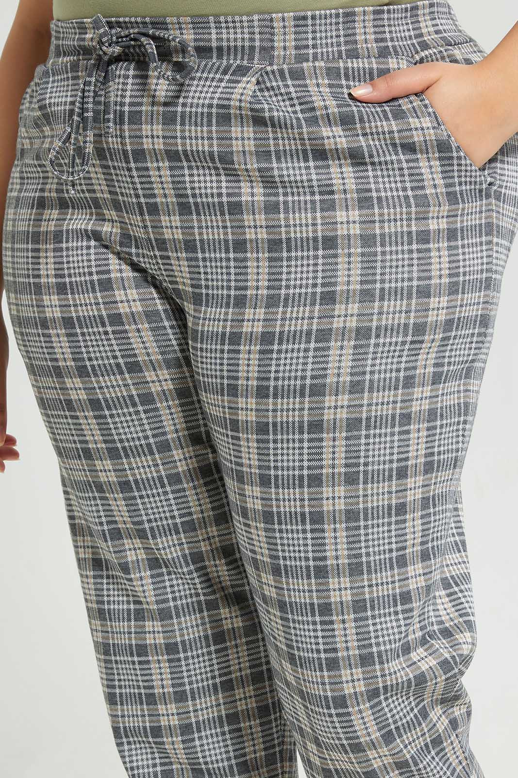 Redtag-Women-Check-Trouser-Category:Trousers,-Colour:Assorted,-Deals:New-In,-Dept:Ladieswear,-Filter:Plus-Size,-LDP-Trousers,-New-In-LDP-APL,-Non-Sale,-Section:Women,-W22B-Women's-