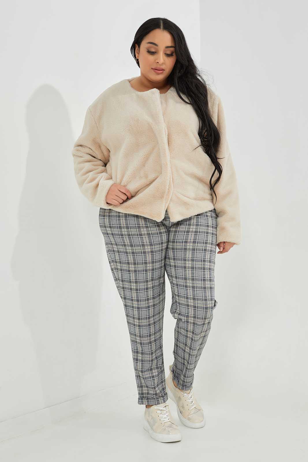 Redtag-Women-Check-Trouser-Category:Trousers,-Colour:Assorted,-Deals:New-In,-Dept:Ladieswear,-Filter:Plus-Size,-LDP-Trousers,-New-In-LDP-APL,-Non-Sale,-Section:Women,-W22B-Women's-